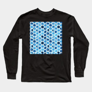 Blue hexagons Long Sleeve T-Shirt